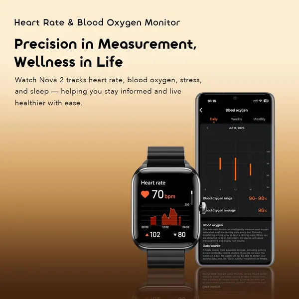 Watch Nova AMOLED IP68 Curved Touchscreen Smart Watch - Image 4