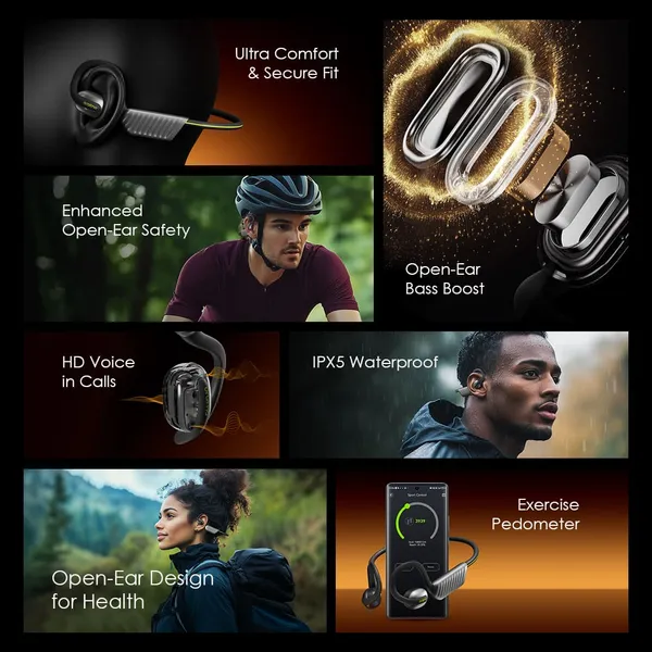 Oraimo Open Circlet 2 IPX5 Steps Tracking Open-Ear Earphones - Image 3